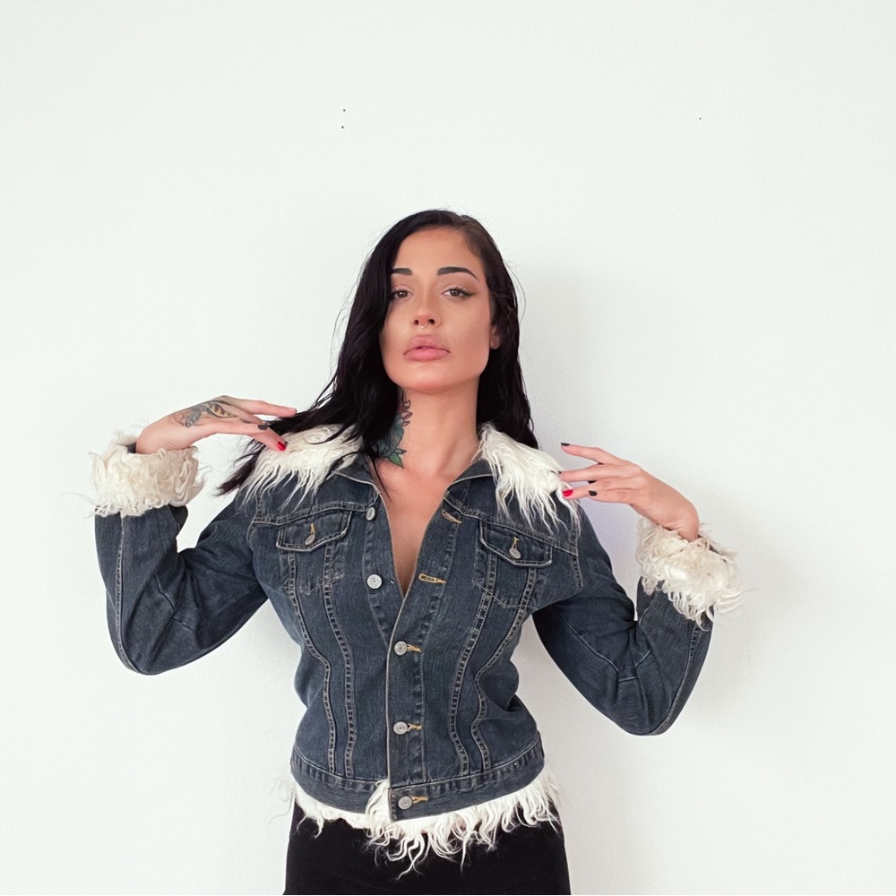 Y2K FauxFur Trimmed Jean Jacket
